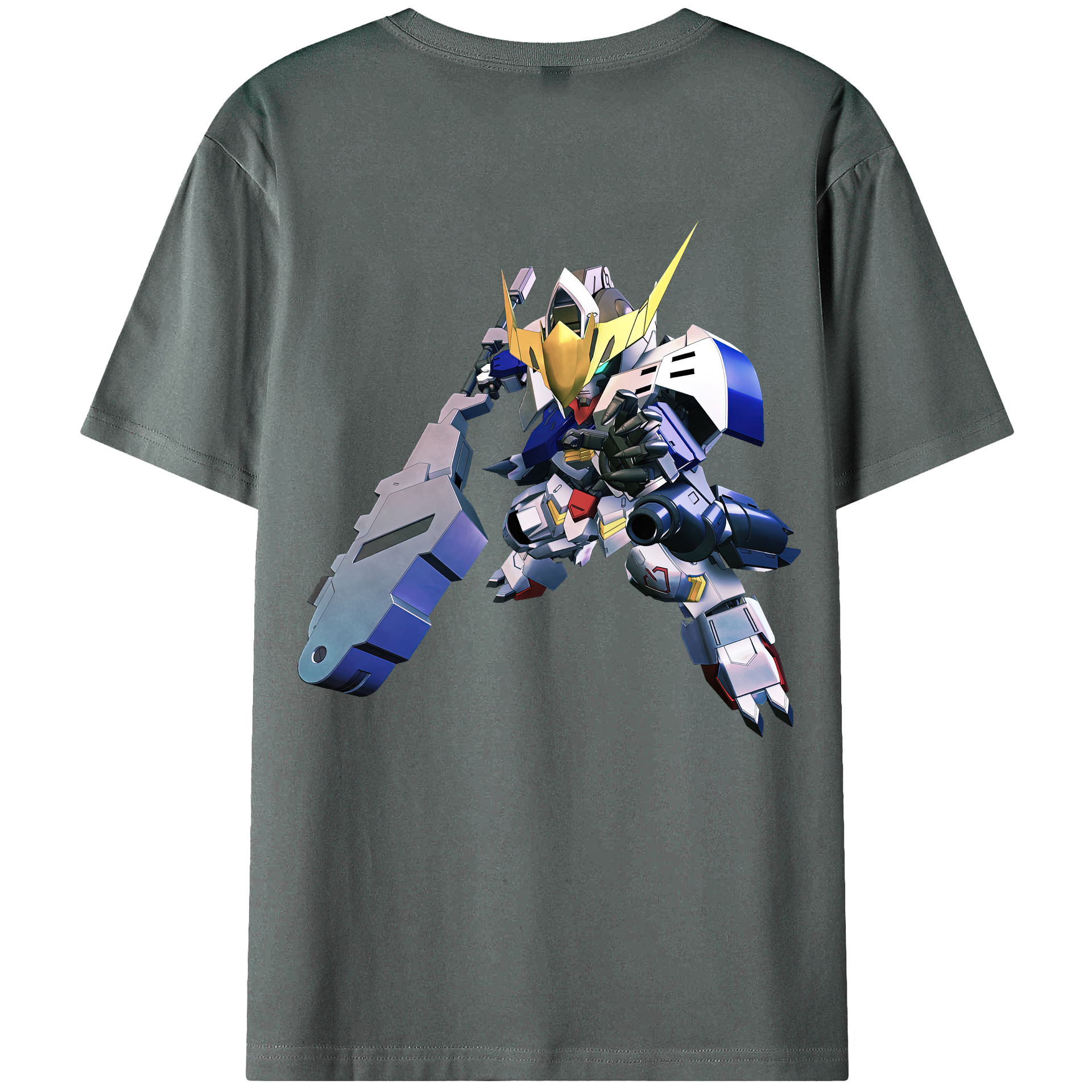 （画像用） 機動戦士ガンダム Mobile Suit Gundam 綿100％ メンズ半袖Tシャツ（バックプリント） 通気性